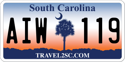 SC license plate AIW119
