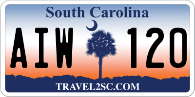 SC license plate AIW120