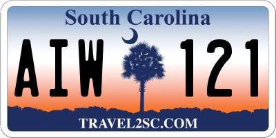 SC license plate AIW121