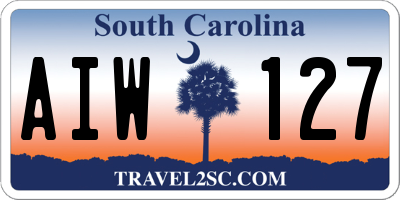 SC license plate AIW127