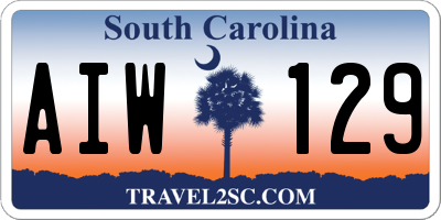 SC license plate AIW129