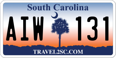 SC license plate AIW131