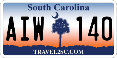 SC license plate AIW140