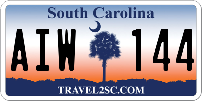 SC license plate AIW144
