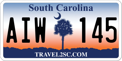 SC license plate AIW145