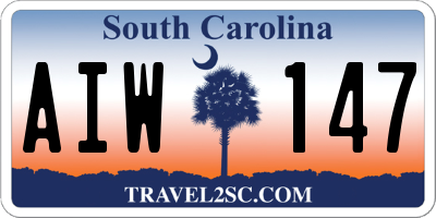 SC license plate AIW147