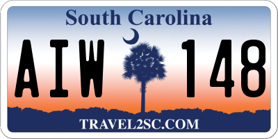 SC license plate AIW148
