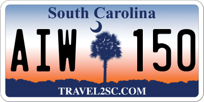 SC license plate AIW150