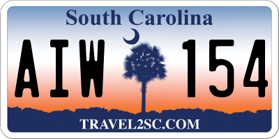 SC license plate AIW154