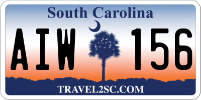 SC license plate AIW156