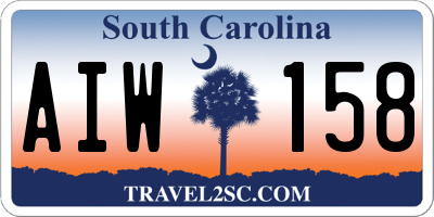 SC license plate AIW158
