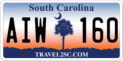 SC license plate AIW160
