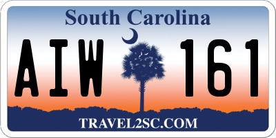 SC license plate AIW161