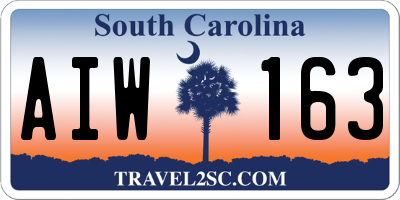 SC license plate AIW163