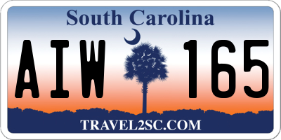 SC license plate AIW165