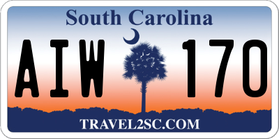 SC license plate AIW170