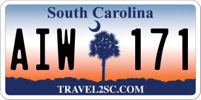 SC license plate AIW171