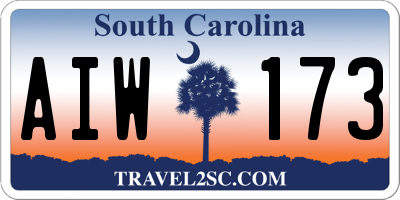 SC license plate AIW173