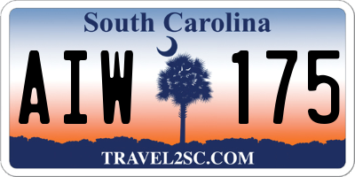 SC license plate AIW175