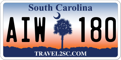 SC license plate AIW180