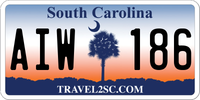 SC license plate AIW186