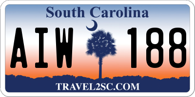 SC license plate AIW188