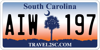 SC license plate AIW197