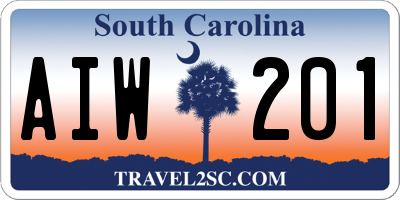 SC license plate AIW201