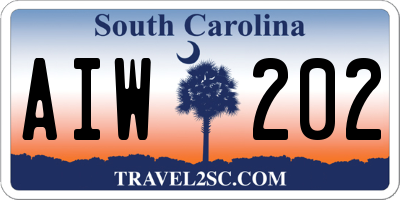 SC license plate AIW202