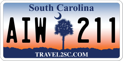 SC license plate AIW211