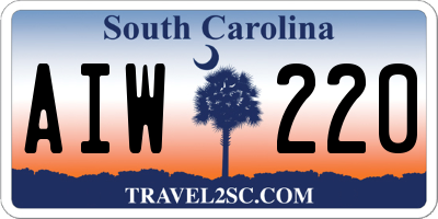 SC license plate AIW220