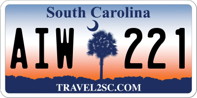 SC license plate AIW221