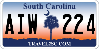 SC license plate AIW224