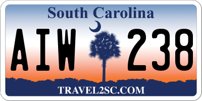 SC license plate AIW238