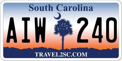 SC license plate AIW240