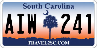SC license plate AIW241