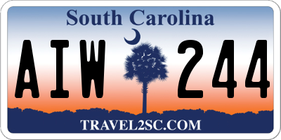 SC license plate AIW244