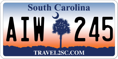 SC license plate AIW245