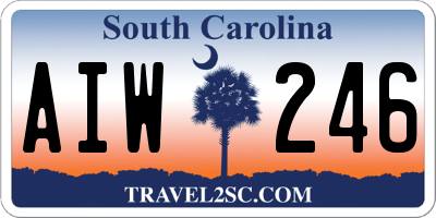SC license plate AIW246
