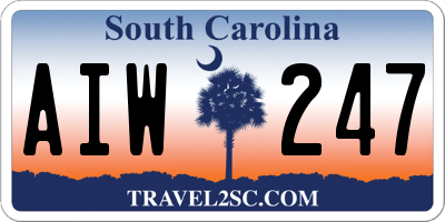 SC license plate AIW247