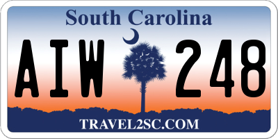 SC license plate AIW248