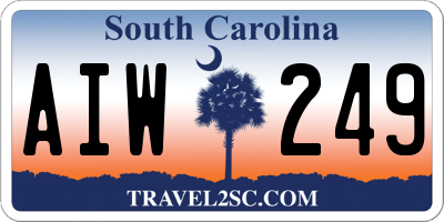 SC license plate AIW249