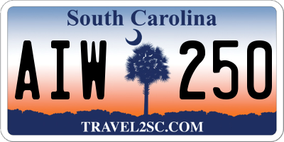 SC license plate AIW250