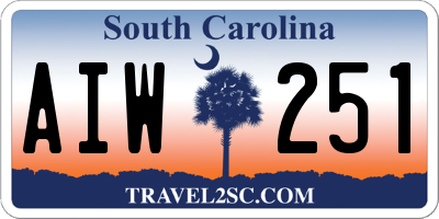 SC license plate AIW251