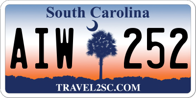 SC license plate AIW252