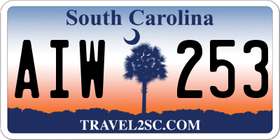 SC license plate AIW253