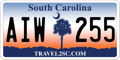 SC license plate AIW255