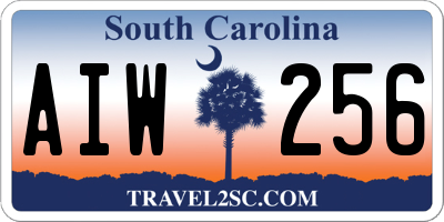 SC license plate AIW256