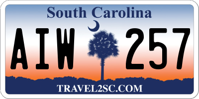 SC license plate AIW257