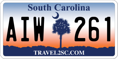 SC license plate AIW261
